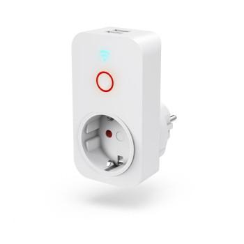 Schlanke Steckdose, 2x USB-A, WLAN, per Sprache/App bedienbar, 2300W, 10A - Hama