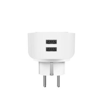 Schlanke Steckdose, 2x USB-A, WLAN, per Sprache/App bedienbar, 2300W, 10A - Hama