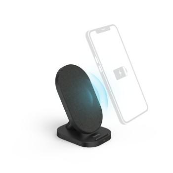 Wireless Charger QI-FC10S-Fab, 10 W, drahtlose Smartphone-Ladestation, sw - Hama