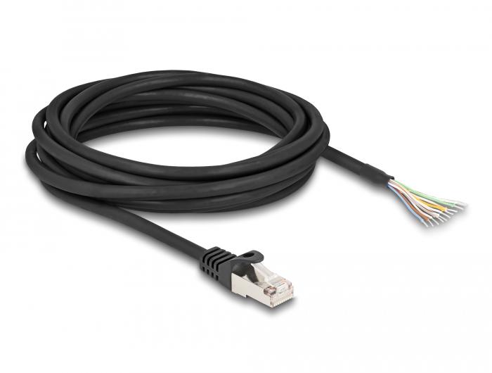 Delock Kabel RJ50 Stecker zu offenen Kabelenden S/FTP 5 m schwarz