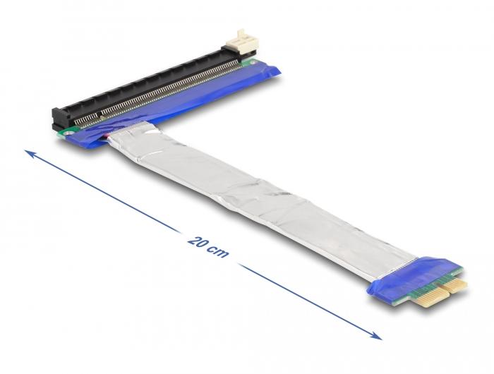 Delock Riser Karte PCI Express x1 Stecker zu x16 Slot mit Kabel 20 cm