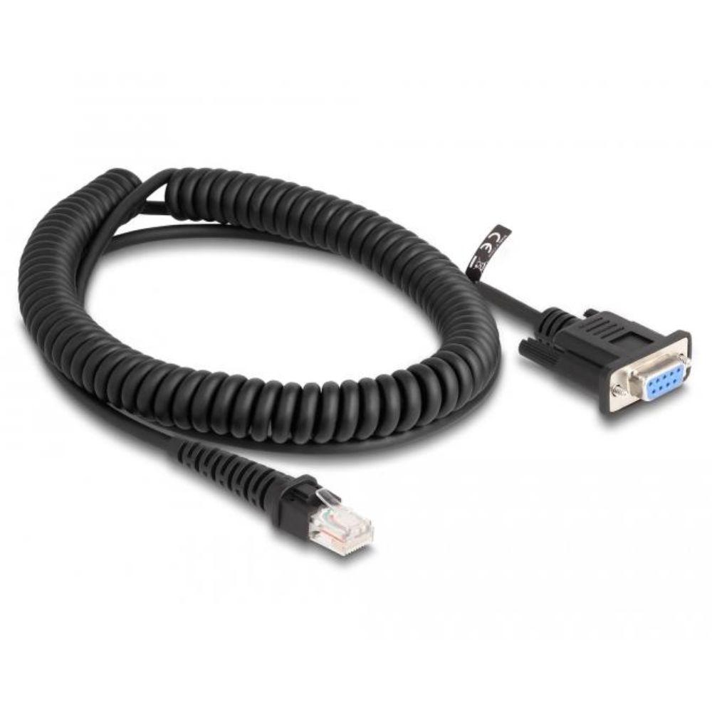 Delock Spiralkabel RJ50 zu D-Sub 9, 1,5 m, schwarz. - Delock