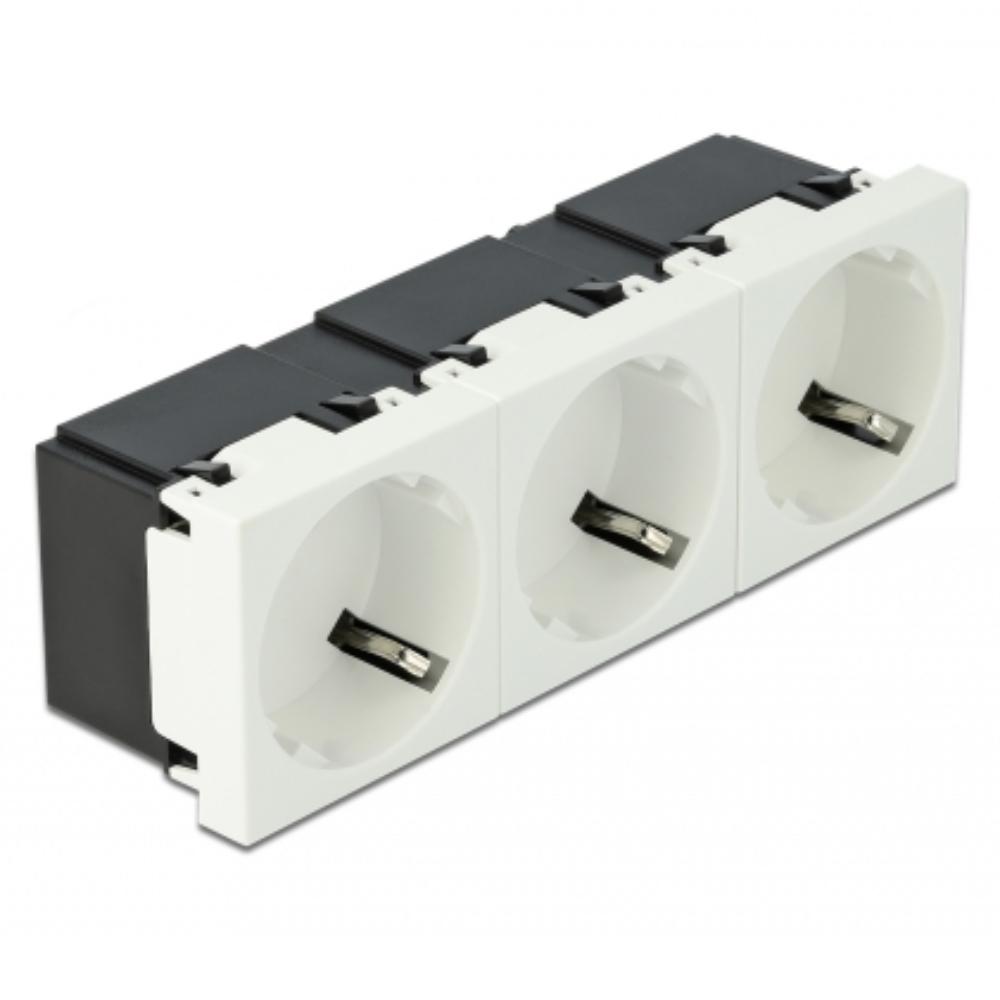 Delock Easy 45 Schutzkontakt-Steckdose 3-fach 45-Anordnung 45 x 45 mm - Delock