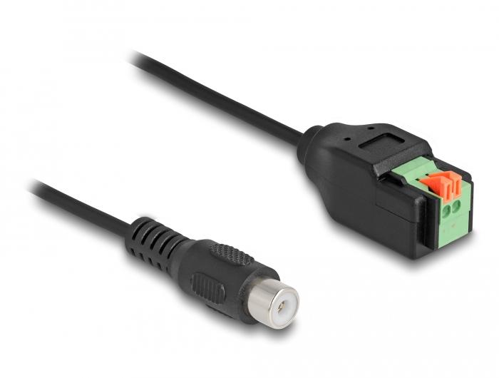 Delock Kabel RCA-Buchse auf Klemmenblockadapter mit Druckknopf 15 cm