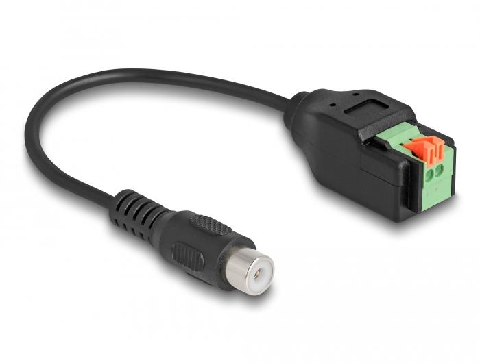 Delock Kabel RCA-Buchse auf Klemmenblockadapter mit Druckknopf 15 cm