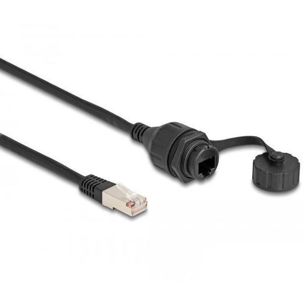 Delock RJ50 Kabel: RJ50 Stecker/Buchse, 20 cm, IP67.
