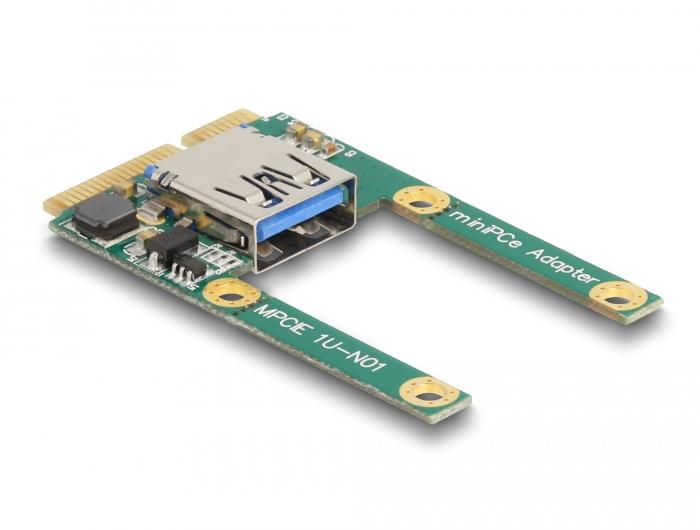 Delock Mini PCIe I/O 1 x USB 2.0 Typ-A Buchse volle Größe / halbe Größe