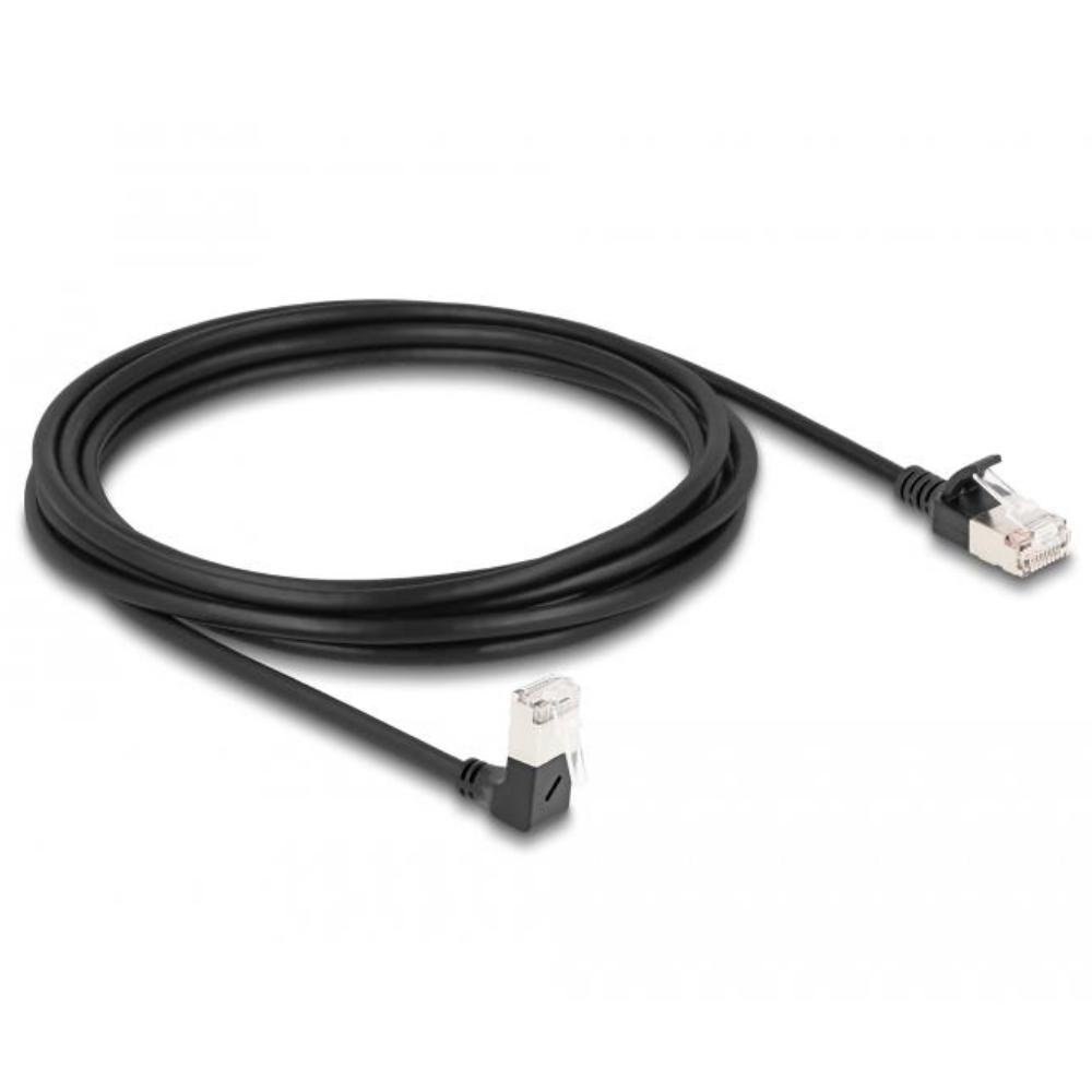 Delock RJ45 Netzwerkkabel Cat.6A S/FTP Slim 90 oben gewinkelt / gerade 3