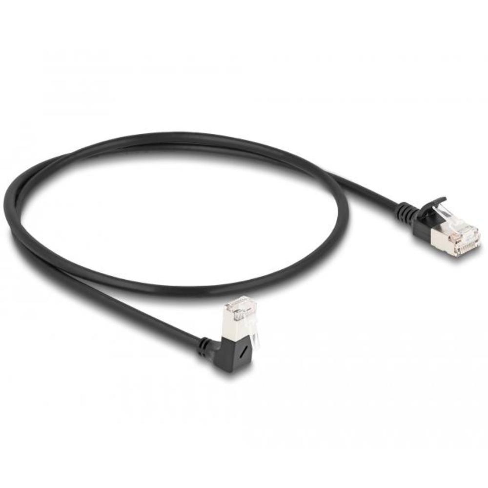 Delock RJ45 Netzwerkkabel Cat.6A S/FTP Slim 90 oben gewinkelt / gerade 0
