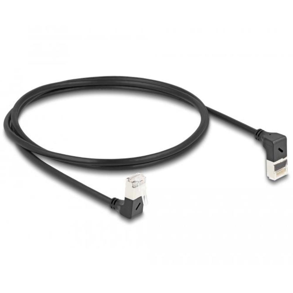 Delock RJ45 Netzwerkkabel Cat.6A S/FTP Slim 90 oben / unten gewinkelt 1