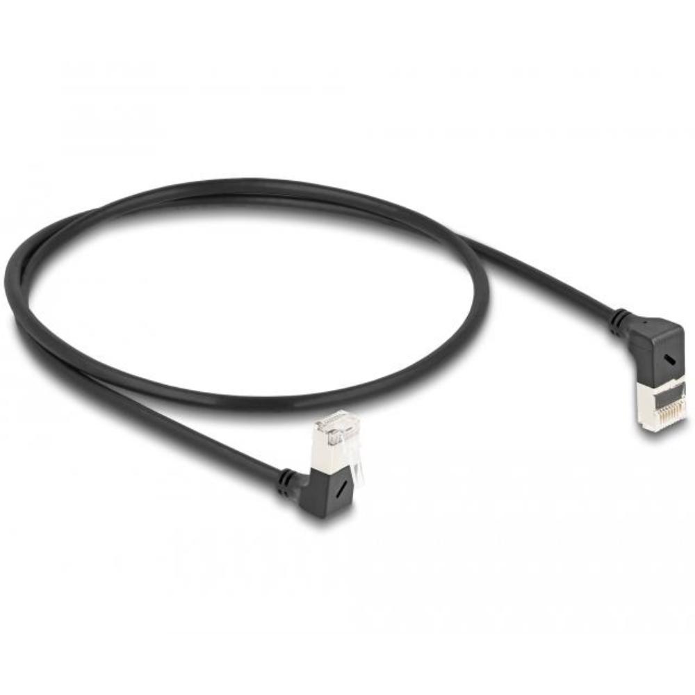 Delock RJ45 Netzwerkkabel Cat.6A S/FTP Slim 90 oben / unten gewinkelt 0,