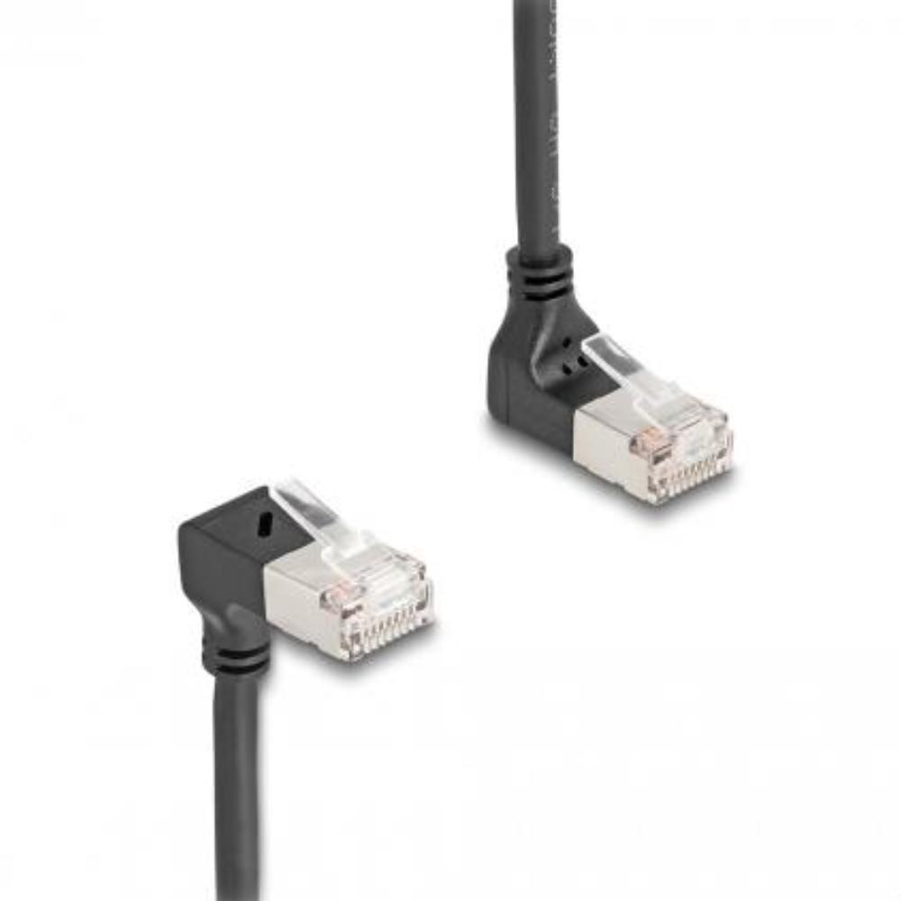 Delock RJ45 Netzwerkkabel Cat.6A S/FTP Slim 90 oben / unten gewinkelt 2 - Delock