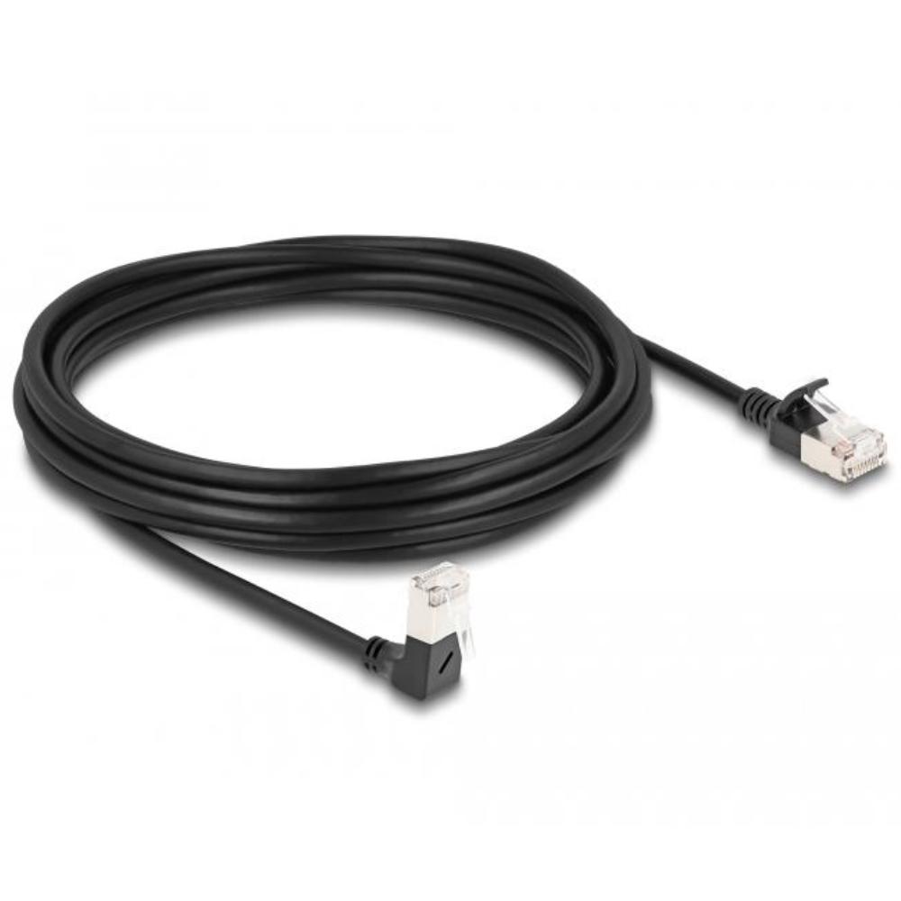 Delock RJ45 Netzwerkkabel Cat.6A S/FTP Slim 90 oben gewinkelt / gerade 5