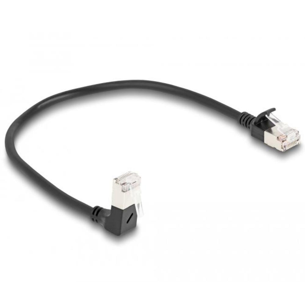 Delock RJ45 Netzwerkkabel Cat.6A S/FTP Slim 90 oben gewinkelt / gerade 0