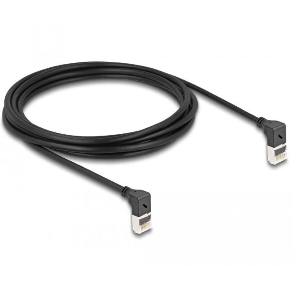 Delock RJ45 Netzwerkkabel Cat.6A S/FTP Slim 90 unten / unten gewinkelt 3