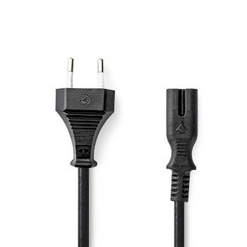 Stromkabel Euro Male IEC-320-C7 Gerade Gerade Vernickelt 2,00 m - Nedis