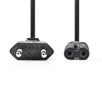 Stromkabel Euro Male IEC-320-C7 Gerade Gerade Vernickelt 2,00 m - Nedis
