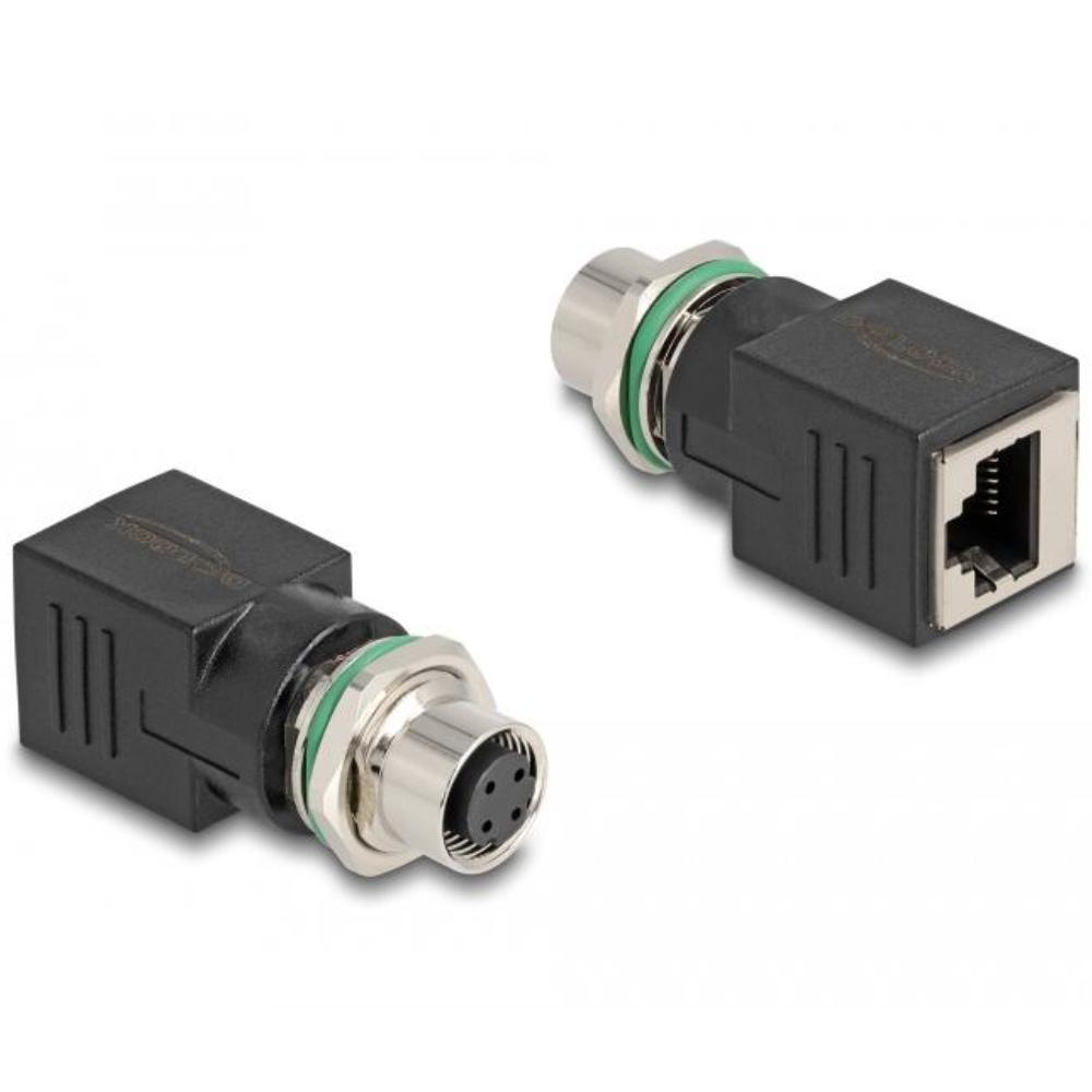 M12 D-kodiert 4-Pin auf RJ45 Female Adapter