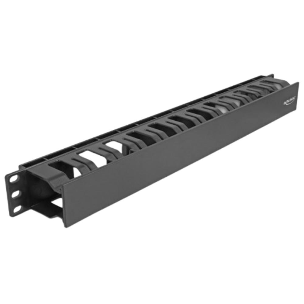 Delock 19″ Kabelmanagement Rangierpanel mit 2 Öffnungen 1 HE schwarz