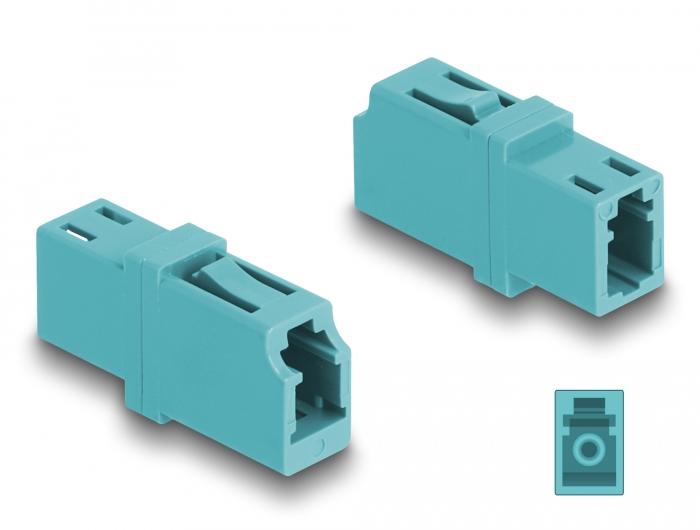 Delock LWL Kupplung LC Simplex Buchse zu LC Simplex Buchse OM3 aqua