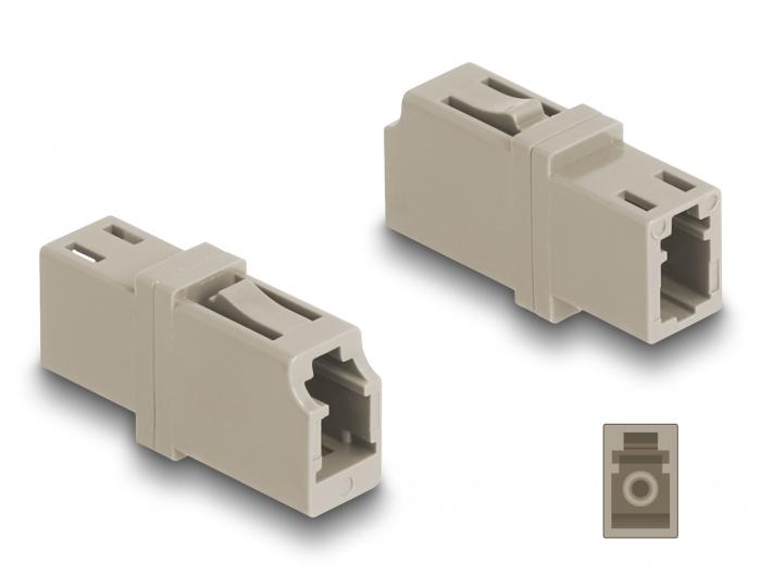 Delock Glasfaser-Kopplung LC Simplex Steckerdose zu LC Simplex Steckerdose OM1/OM2 beige