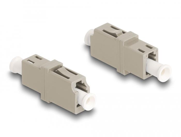 Delock Glasfaser-Kopplung LC Simplex Steckerdose zu LC Simplex Steckerdose OM1/OM2 beige