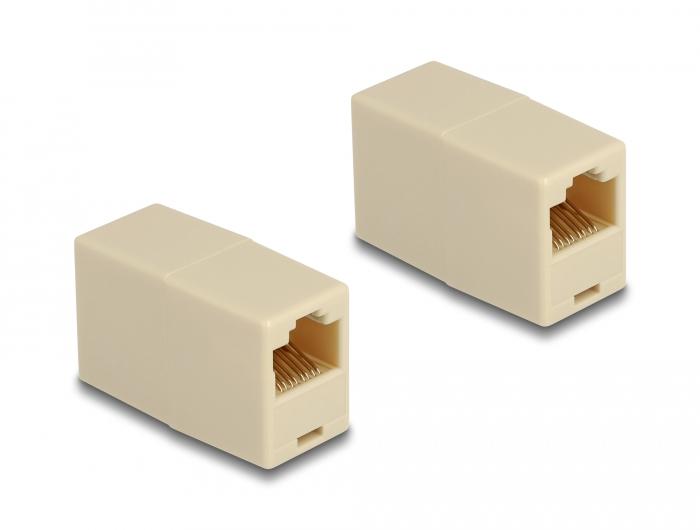 Delock Adapter RJ45-Buchse auf RJ45-Buchse UTP beige