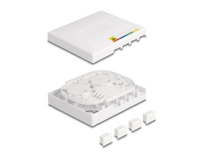 Delock LWL Anschlussdose FTTH zur Wandmontage für 4 x SC Simplex oder LC