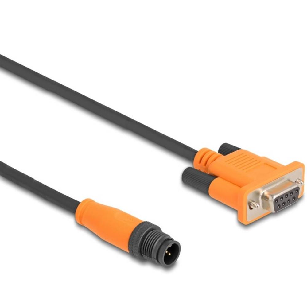 Delock M12 CAN Bus Kabel A-kodiert 5 Pin Stecker zu D-Sub 9 Buchse 1 m