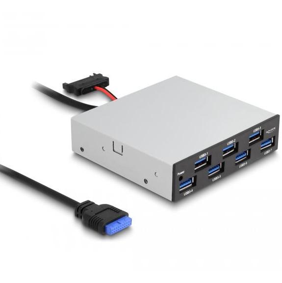 Delock: 7x USB Type-A Frontpaneel, 5 Gbps, 3,5