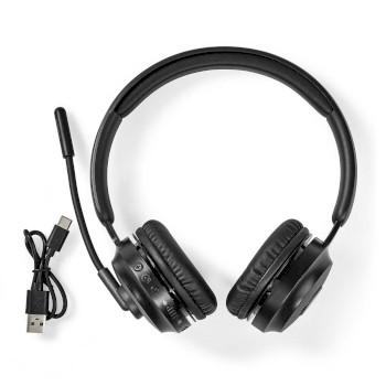 PC-Headset On-Ear Stereo Bluetooth Klappbares Mikrofon Schwarz - Nedis