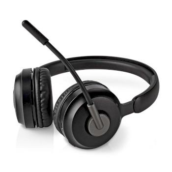 PC-Headset On-Ear Stereo Bluetooth Klappbares Mikrofon Schwarz - Nedis