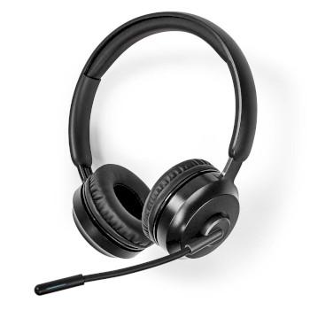 PC-Headset On-Ear Stereo Bluetooth Klappbares Mikrofon Schwarz - Nedis