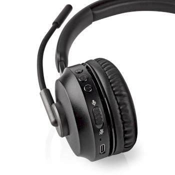 PC-Headset On-Ear Stereo Bluetooth Klappbares Mikrofon Schwarz - Nedis