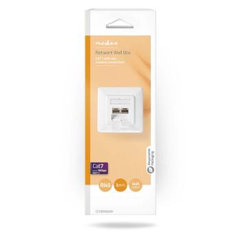 Netzwerk-Wanddose Einbau 2 Port(s) CAT7 Gerade Female Gold - Nedis