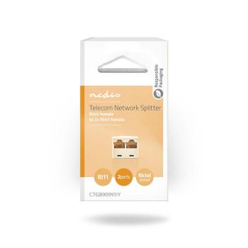 Telekom-Netzwerksplitter RJ45 Female 2x RJ45 Female Vernickelt - Nedis
