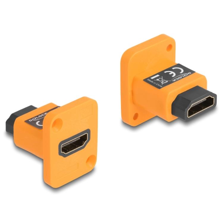 Delock D-Type Modul HDMI-A Buchse auf Buchse 4K orange