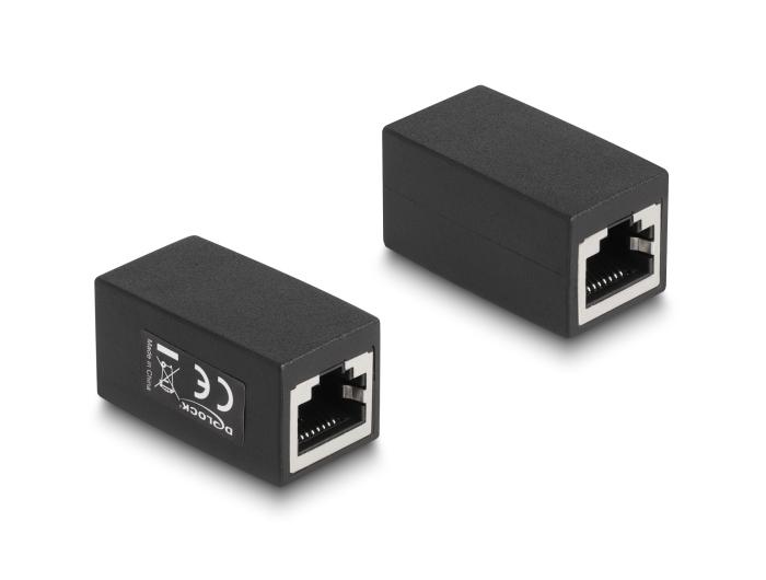 Delock Adapter RJ45-Buchse auf RJ45-Buchse Cat.6 schwarz