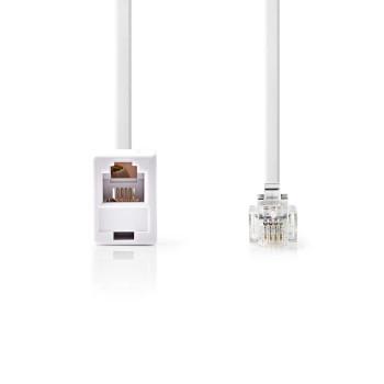 Telekomverlängerungskabel RJ11 Stecker RJ11 Buchse 5,00 m Kabels Design: - Nedis