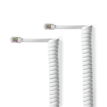 Telekommunikationskabel RJ10 Stecker RJ10 Stecker 2,00 m Kabildesign: Gekrümmt - Nedis
