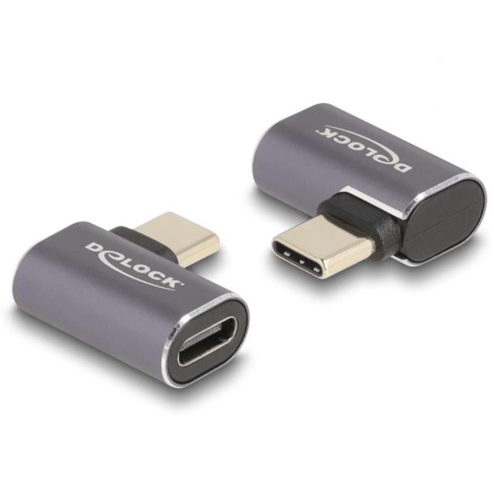 USB-C Winkelstecker USB4 für Daten, Video und Laden (abgewinkelt)