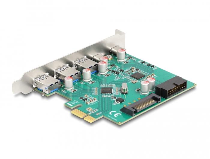 Delock USB 5 Gbps PCI Express x1 Karte zu 3 x extern Typ-A + 2 x extern US