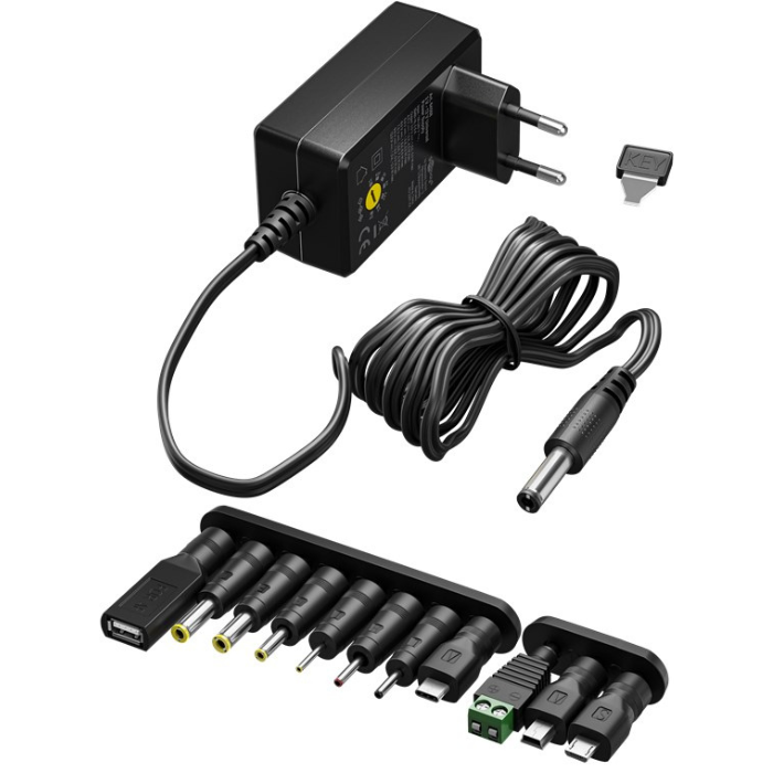 Universeller AC/DC-Adapter 3–12V 0,6A – 11 Adapter