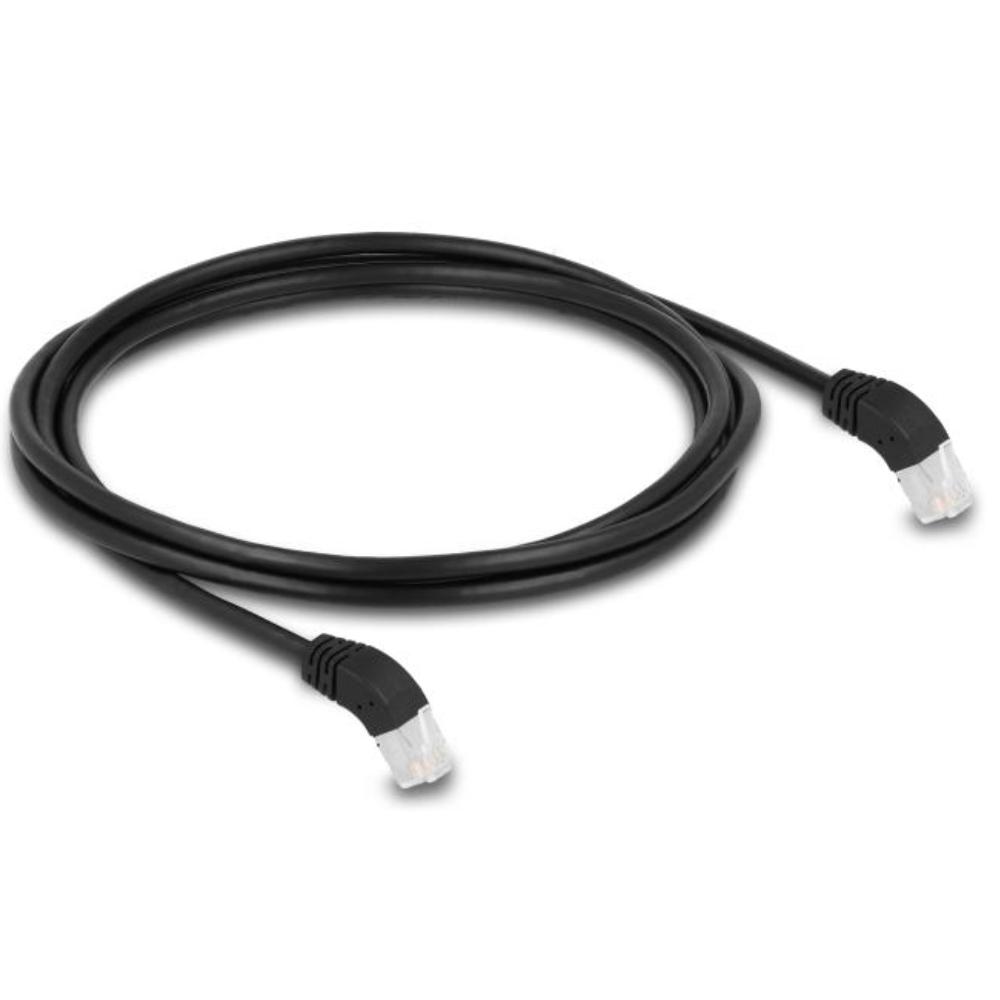 Delock RJ45 Netzwerkkabel Cat.6A S/FTP 45 nach unten gewinkelt 2 m schwach