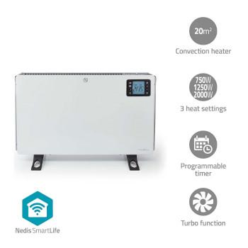SmartLife Konvektorheizung Wi-Fi 2000 W 3 Wärmestufen LCD 5 - Nedis