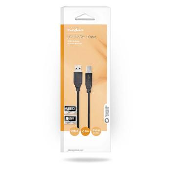 USB-Kabel USB 3.2 Gen 1 USB-A Stecker USB-B Stecker 5 Gbps Vernickelt - Nedis