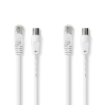 Koaxial- und CAT6-Kombinationskabel IEC (Koax) Stecker / RJ45 Stecker IEC (Koax) Buchse - Nedis