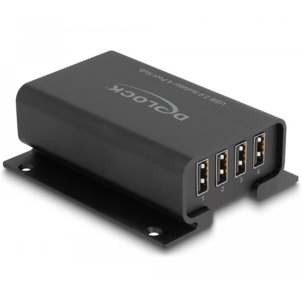 Delock 4 Port USB 2.0 Isolator Hub mit 5 kV Isolation für Datenleitung