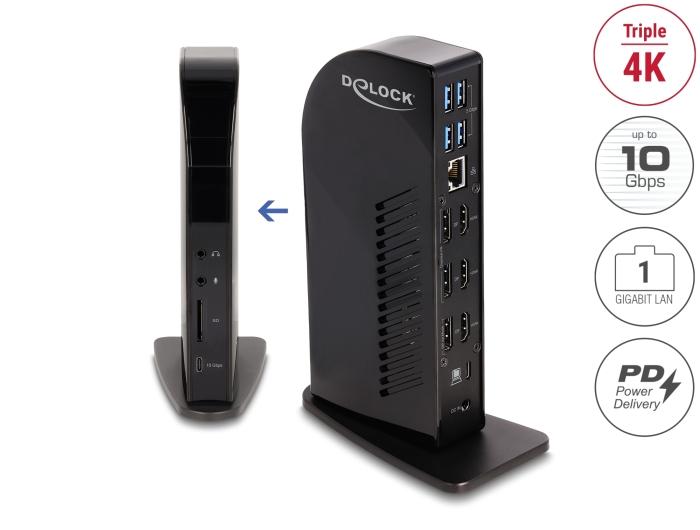 Delock USB Type-C™ Triple Display Dockingstation mit DisplayLink® 4K /