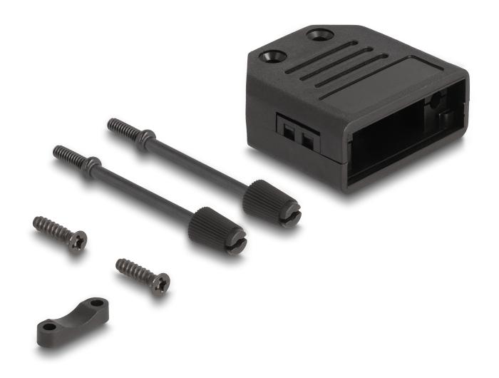 Delock D-Sub Gehäuse für 9-poligen Stecker/Buchse Kunststoffgehäuse mit Z